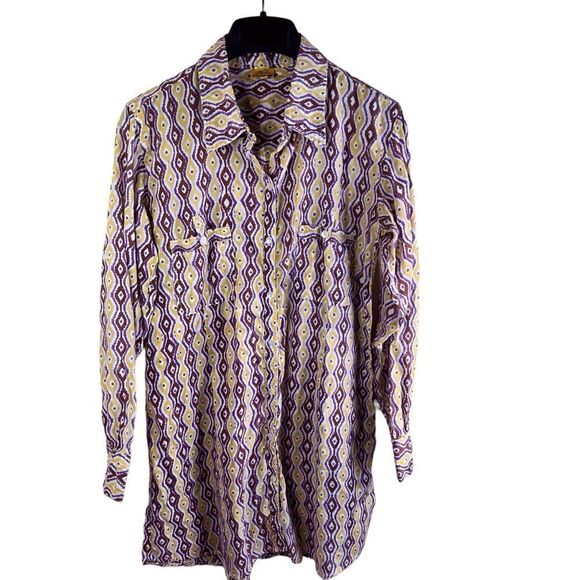 Roberta Roller Rabbit Womens Freymann Printed Button Mini Shirt Dress Size‎ Med - Picture 1 of 4